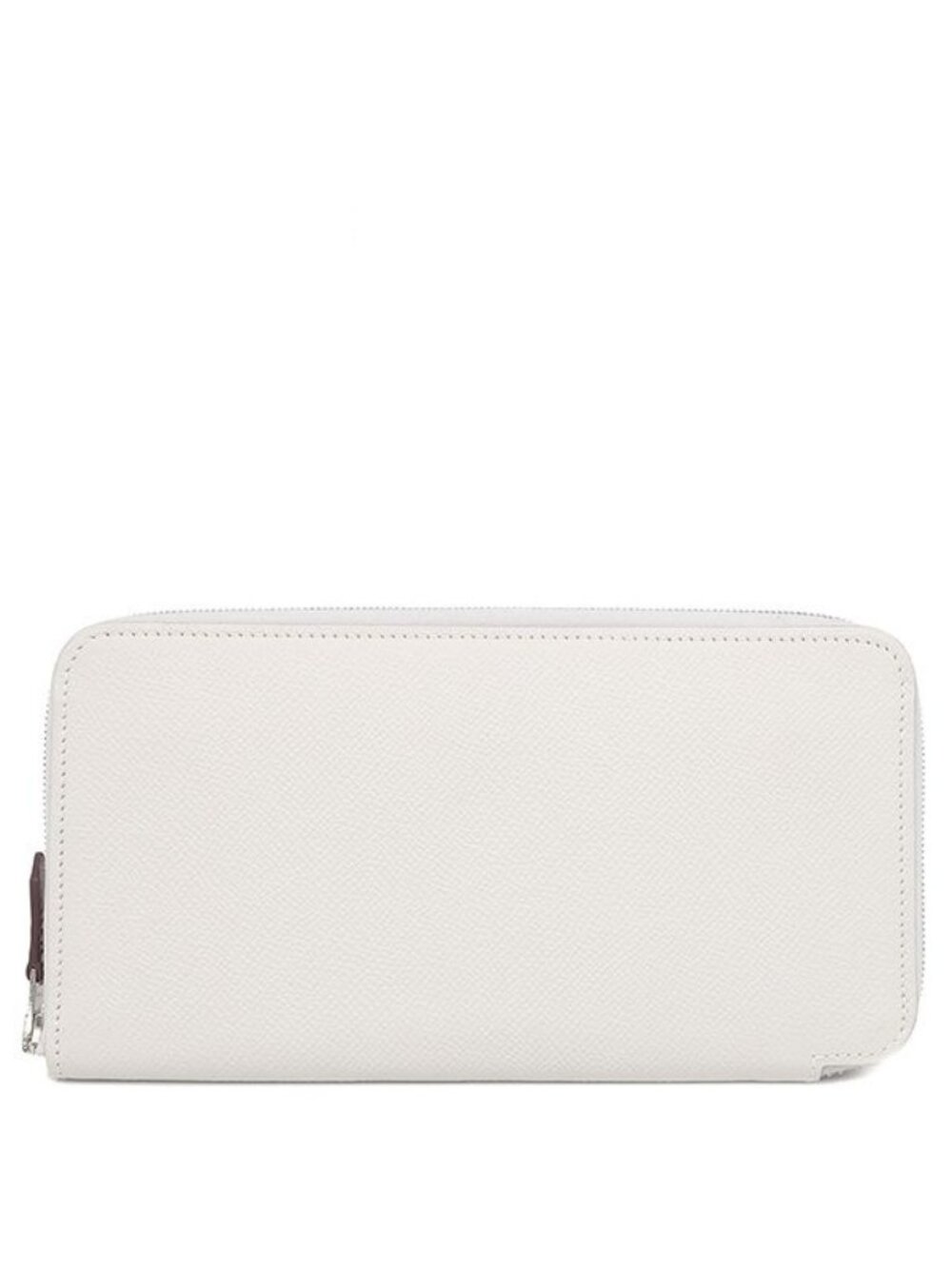 Hermes Wallet Azap Long Silk'in Veau Epsom Gripaire Ruby Silver White
